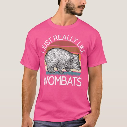 ウォンバットが本当に好きなオーストラリアの野生哺乳動物 Tシャツ (正面)