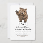 ウォンバットの誕生日パーティー 招待状 (正面)