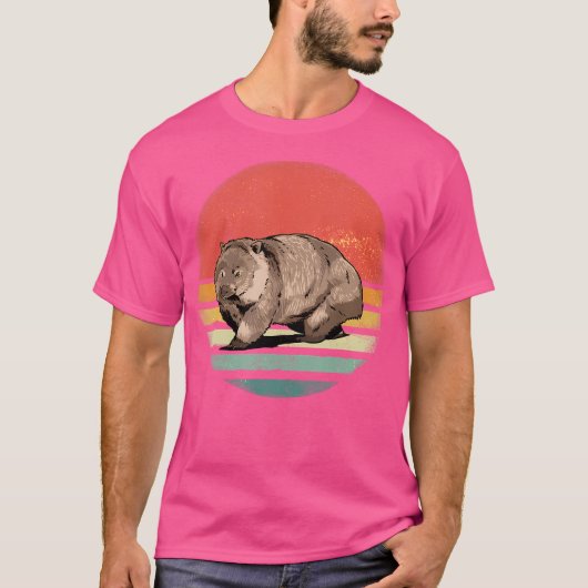 ウォンバットアニマルウォンバット恋人 Tシャツ (正面)
