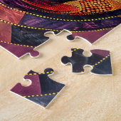 ウォンバットインアボリジネドットアートスタイル ジグソーパズル (側面)