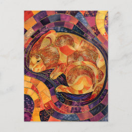 ウォンバットインアボリジネドットアートスタイル ポストカード