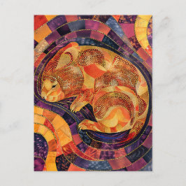 ウォンバットインアボリジネドットアートスタイル ポストカード