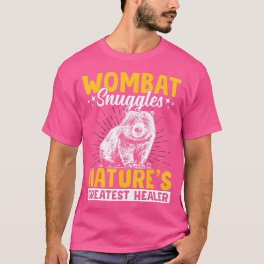 ウォンバットスナグルオーストラリア動物の所有者 Tシャツ (正面)