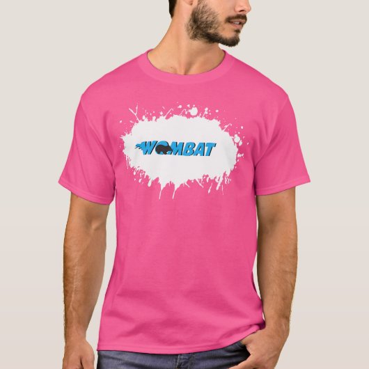 ウォンバットスプラッシュ動物愛好家 Tシャツ (正面)