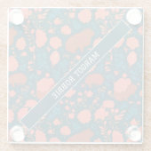 ウォンバットフローラカラフルパタパーソナライズされたーン ガラスコースター (裏面)