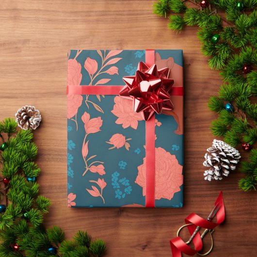 ウォンバットフローラカラフルパタパーソナライズされたーン ラッピングペーパー (クリスマスギフト)
