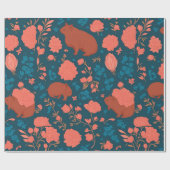 ウォンバットフローラカラフルパタパーソナライズされたーン ラッピングペーパー (フラット)