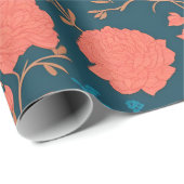 ウォンバットフローラカラフルパタパーソナライズされたーン ラッピングペーパー (ロールコーナー)