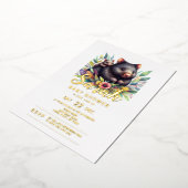 ウォンバットベビーシャワー 箔招待状 (回転した状態)