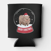 ウォンバットメリークリスマス雪玉 缶クーラー (正面)