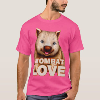 ウォンバットラブハッピーオーストラリア動物愛好家ウォンバット Tシャツ