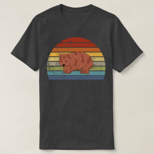 ウォンバットレトロヴィンテージ Tシャツ (デザイン正面)