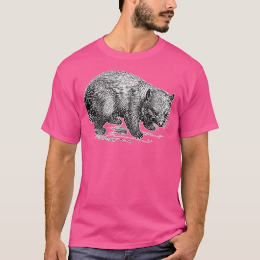 ウォンバット動物 Tシャツ (正面)