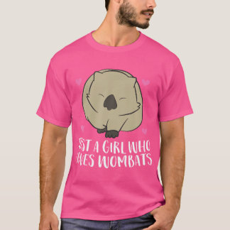 ウォンバット好き女子 ウォンバットが大好きな女の子 Tシャツ