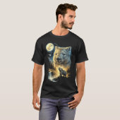 ウォンバット 月に吠える メーム おもしろ 9039S Tシャツ (正面フル)