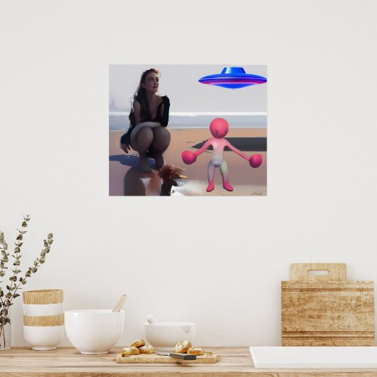 ウォンボ対ブルーアルファVIIアートのキャットウーマン ポスター (キッチン)