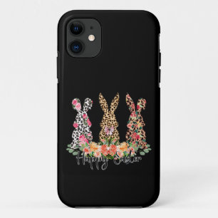 ウォンメンスハッピーイースターレオパードバニートリオ iPhone 11 ケース