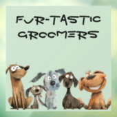 ウォーおもしろいターカラードッグトリマーズブティックブルー ウィンドウサイン (シート3)