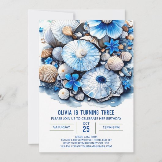 ウォーお洒落ターカラーボーイ誕生日 招待状 (正面)