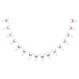 ウォーかわいらしターカラーパステルフローラハート バンティングフラッグ