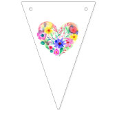 ウォーかわいらしターカラーパステルフローラハート バンティングフラッグ (第3の旗)