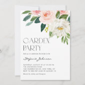 ウォーかわいらしターカラーフローラブーケガーデンパーティー 招待状 (正面)