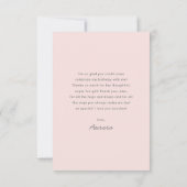 ウォーかわいらしトカラーフローラスワンプリンセス誕生日 サンキューカード (裏面)