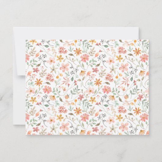 ウォーかわいらしトカラーフローラパステルパーソナライズされた ノートカード (裏面)