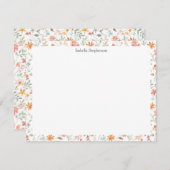 ウォーかわいらしトカラーフローラパステルパーソナライズされた ノートカード (正面/裏面)