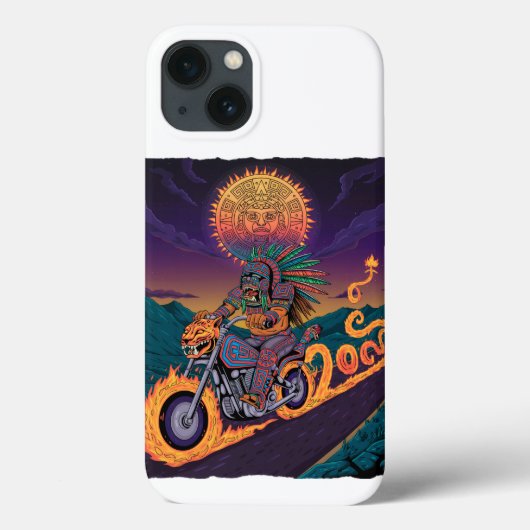 ウォーアステカラーバイクもしくは自転車に乗る人 | ファイアセルペント&ジャガー Case-Mate iPhoneケース (裏面)