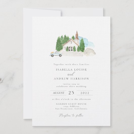 ウォーイタリアンターカラーハウスフォト招待状 招待状 (正面)