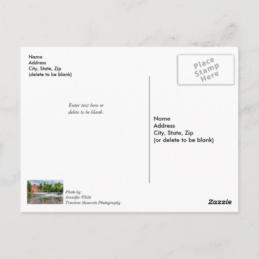 ウォーイーグルミルと考えウォーターフォール ポストカード (裏面)