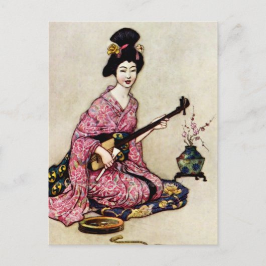 ウォーウィック・ゴーブル作「江戸の美しい踊り子」 シーズンポストカード (正面)
