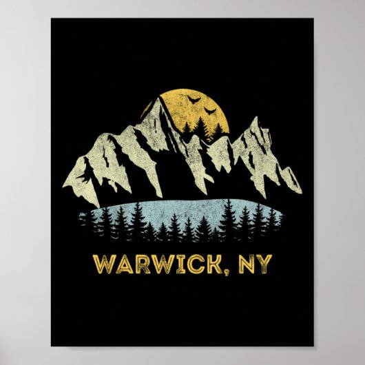 ウォーウィック ニューヨーク 山 夕焼け 日の出 Ny ポスター (正面)