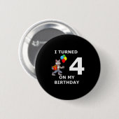 ウォーウルフの4歳の誕生日おめでとう 私の 缶バッジ (正面&裏面)