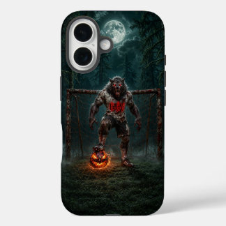ウォーウルフサッカー選手ハロウィーン ホラーアート iPhone 16ケース