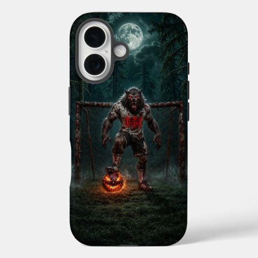 ウォーウルフサッカー選手ハロウィーン ホラーアート Case-Mate iPhoneケース (裏面)