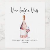 ウォーエレガントズカラーVinoの前ブライダルシャワー ワインラベル (シングルラベル)