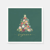 ウォーエレガントタカラーフローラツリーホリデイ スタンダードカクテルナプキン (正面)