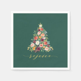 ウォーエレガントタカラーフローラツリーホリデイ スタンダードカクテルナプキン
