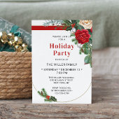 ウォーエレガントタカラーフローラホリデーパーティー招待状 招待状