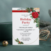 ウォーエレガントタカラーフローラホリデーパーティー招待状 招待状