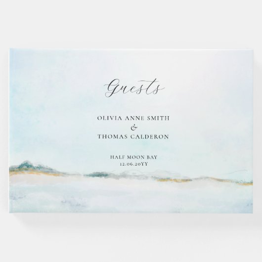 ウォーエレガントターカラーオーシャン結婚フロントズゲストブック ゲストブック (正面)