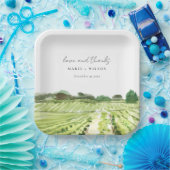 ウォーエレガントターカラーグリーンワイナリーヴィンヤード結婚ズ ペーパープレート (パーティー)