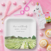 ウォーエレガントターカラーグリーンワイナリーヴィンヤード結婚ズ ペーパープレート (パーティー)