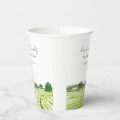ウォーエレガントターカラーグリーンワイナリーヴィンヤード結婚ズ 紙コップ (左)