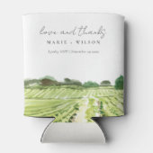 ウォーエレガントターカラーグリーンワイナリーヴィンヤード結婚ズ 缶クーラー (裏面)