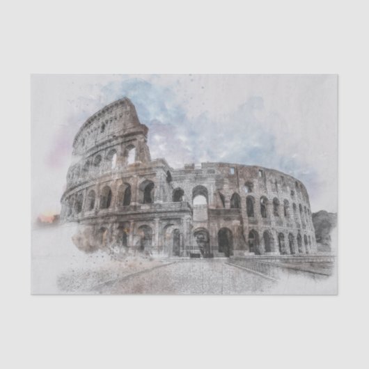 ウォーエレガントターカラーコロシアムローマイ芸術的タリア 薄葉紙 (正面)