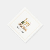 ウォーエレガントターカラーシャンパンボウ結婚ズ スタンダードカクテルナプキン (角)