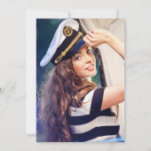 ウォーエレガントターカラーセーリングヨットブライダルシャワー 招待状 (裏面)